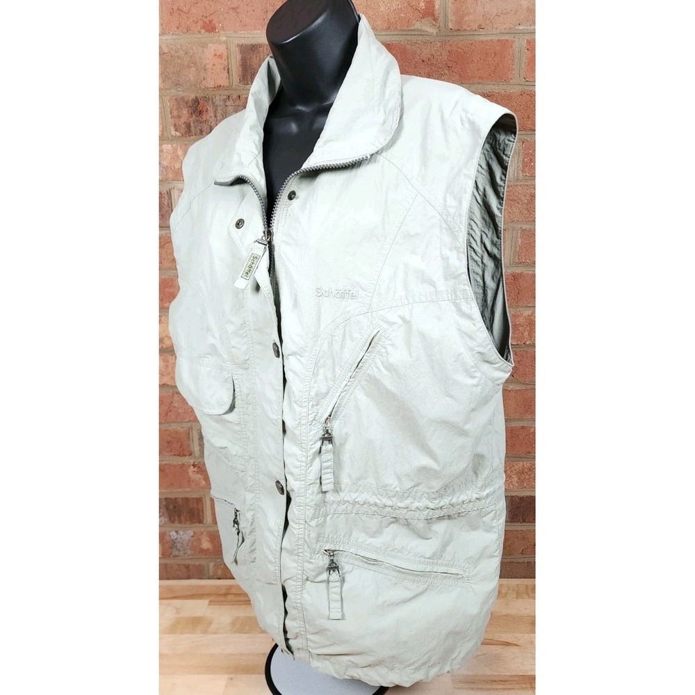 Schoffel Womens Size 12 Outdoor Nylon Vest Gilet Jacket Full Zip Beige - Picture 2 of 12